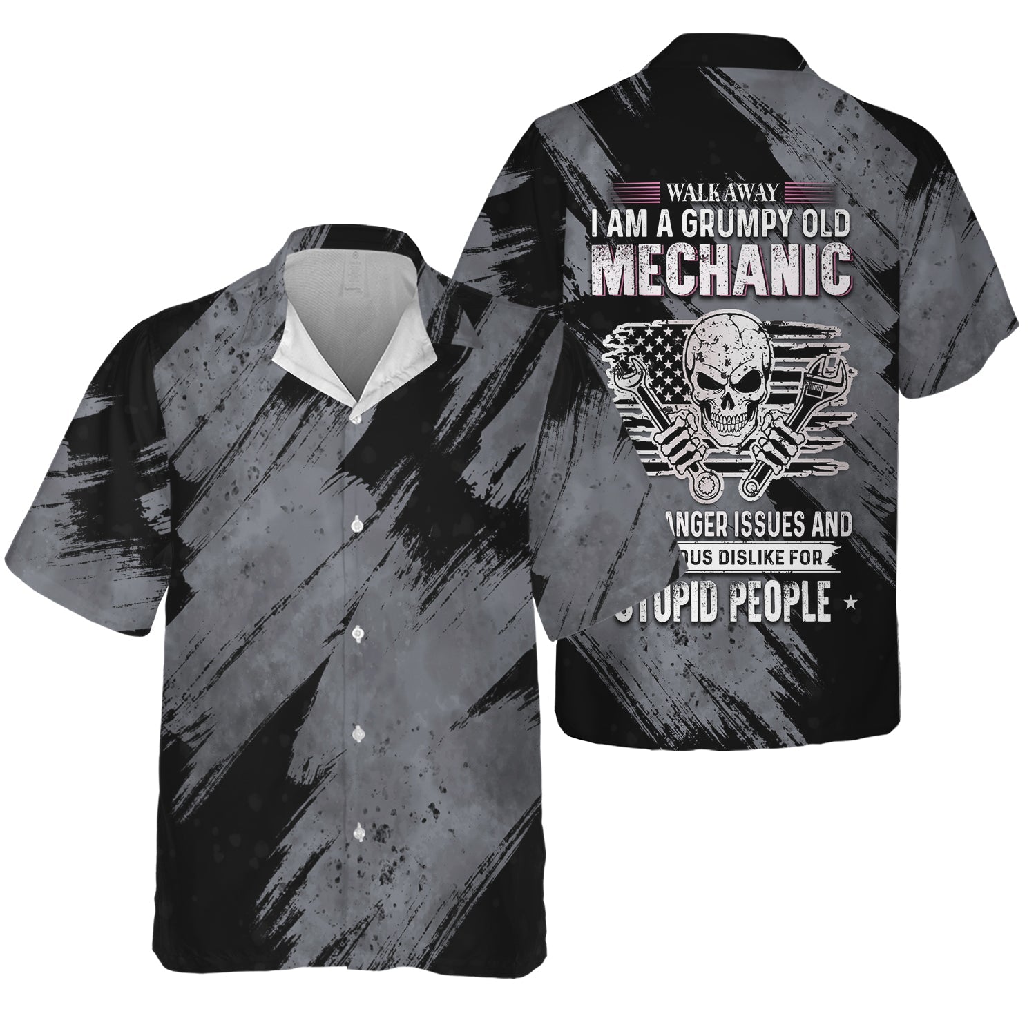 Blisscorners Walk Away I Am A Grumpy Old Mechanic Shirt Printed Vintage Mechanic Unisex T Shirt