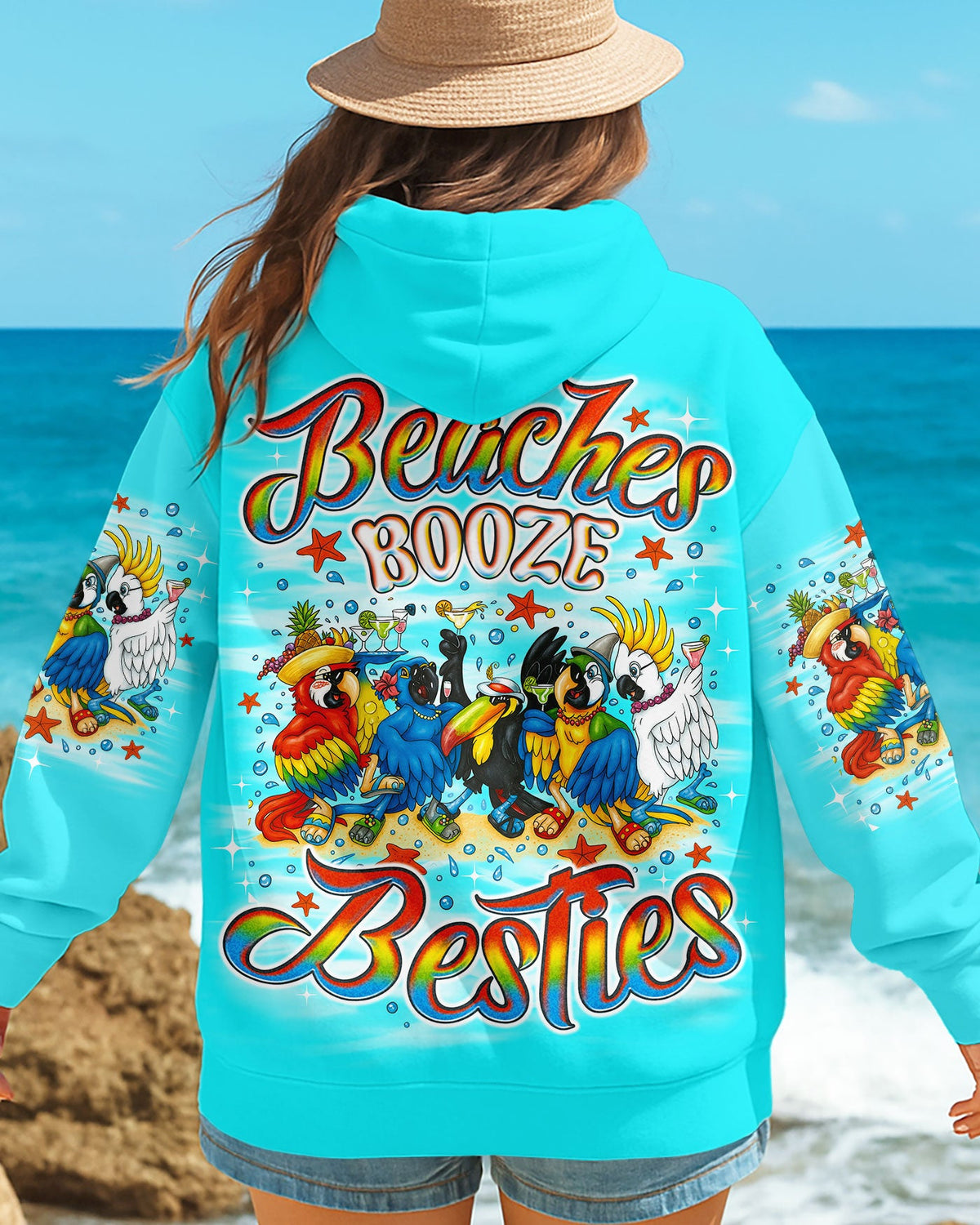 BLISSCORNERS BEACHES BOOZE BESTIES PARROT ALL OVER PRINT