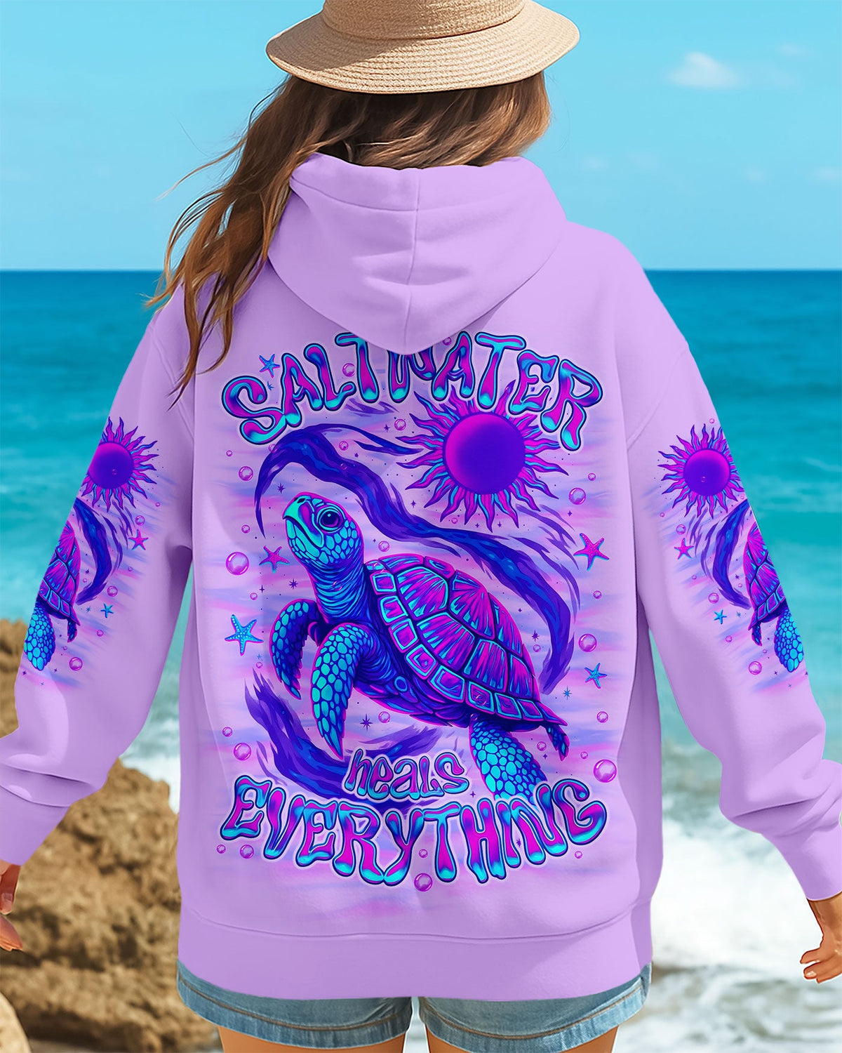 BLISSCORNERS SALTWATER HEALS EVERYTHING TURTLE ALL OVER PRINT
