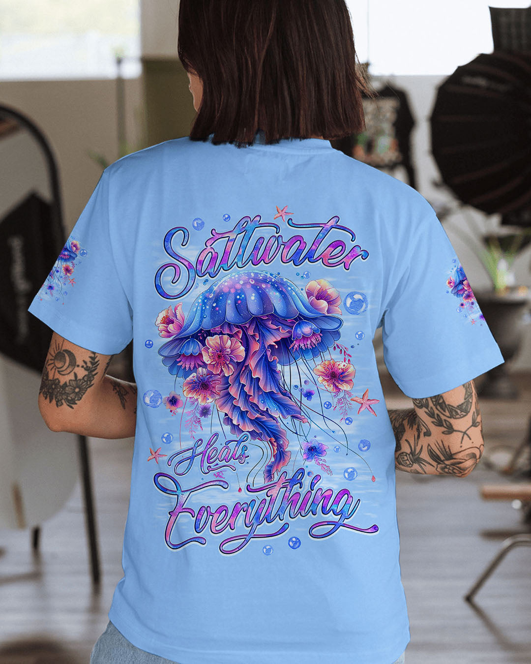 BLISSCORNERS SALTWATER HEALS EVERYTHING JELLYFISH ALL OVER PRINT