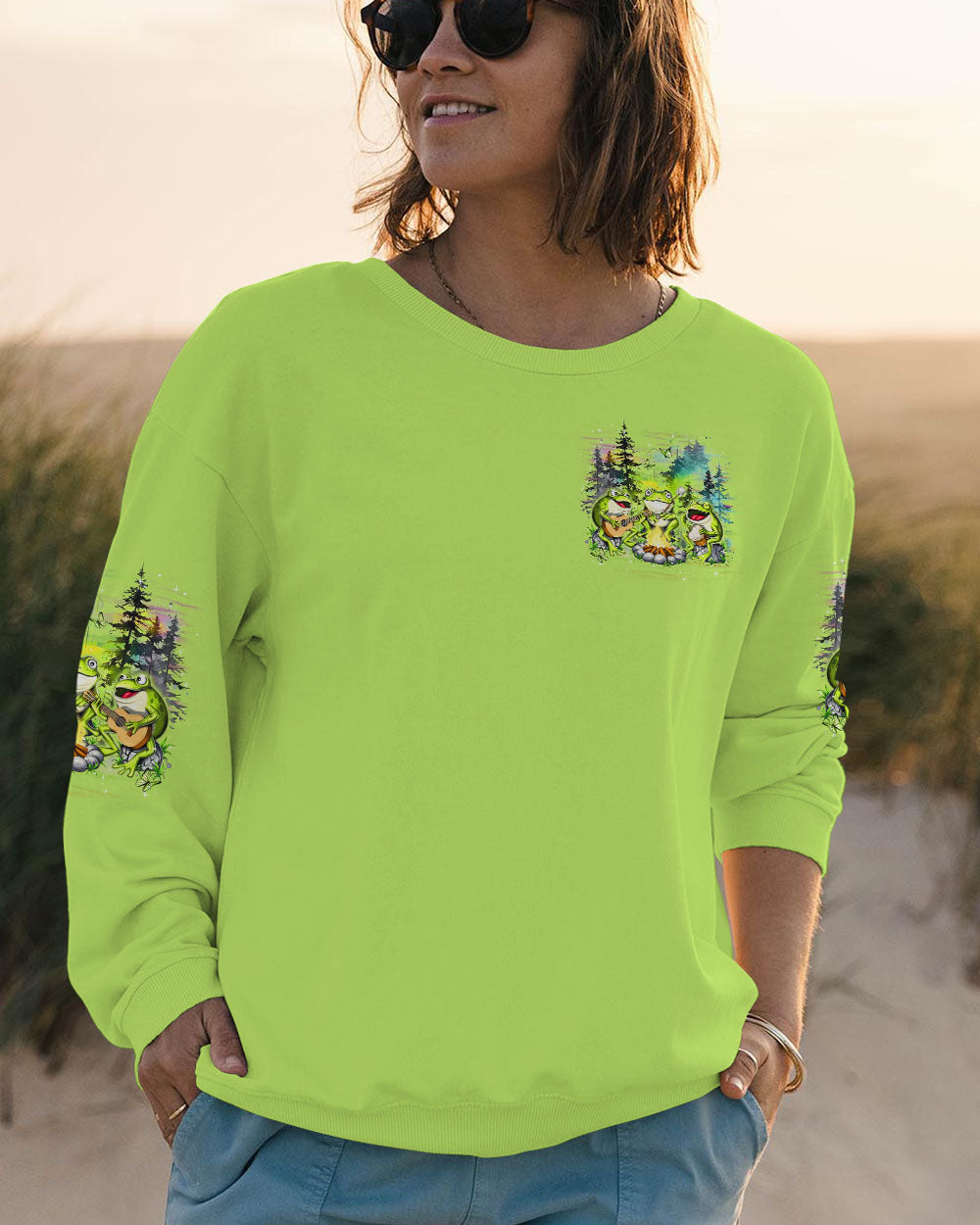 BLISSCORNERS MAKING MEMORIES ONE CAMPFIRE AT A TIME FROG ALL OVER PRINT