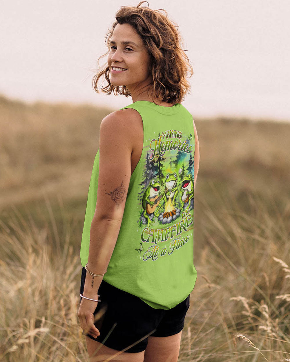 BLISSCORNERS MAKING MEMORIES ONE CAMPFIRE AT A TIME FROG ALL OVER PRINT