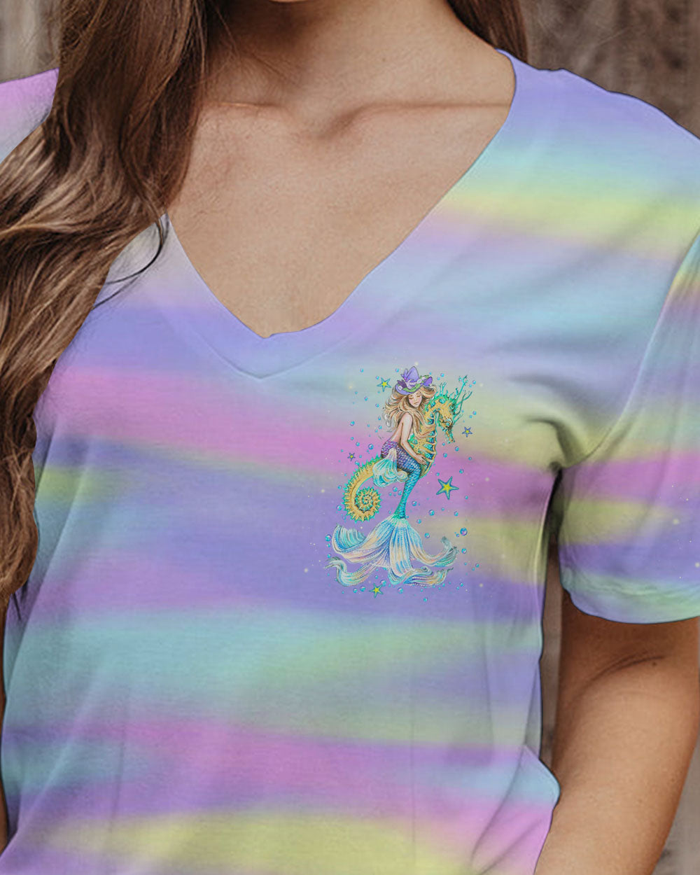 BLISSCORNERS I RIDE SEAHORSES WITCH MERMAID HALLOWEEN ALL OVER PRINT