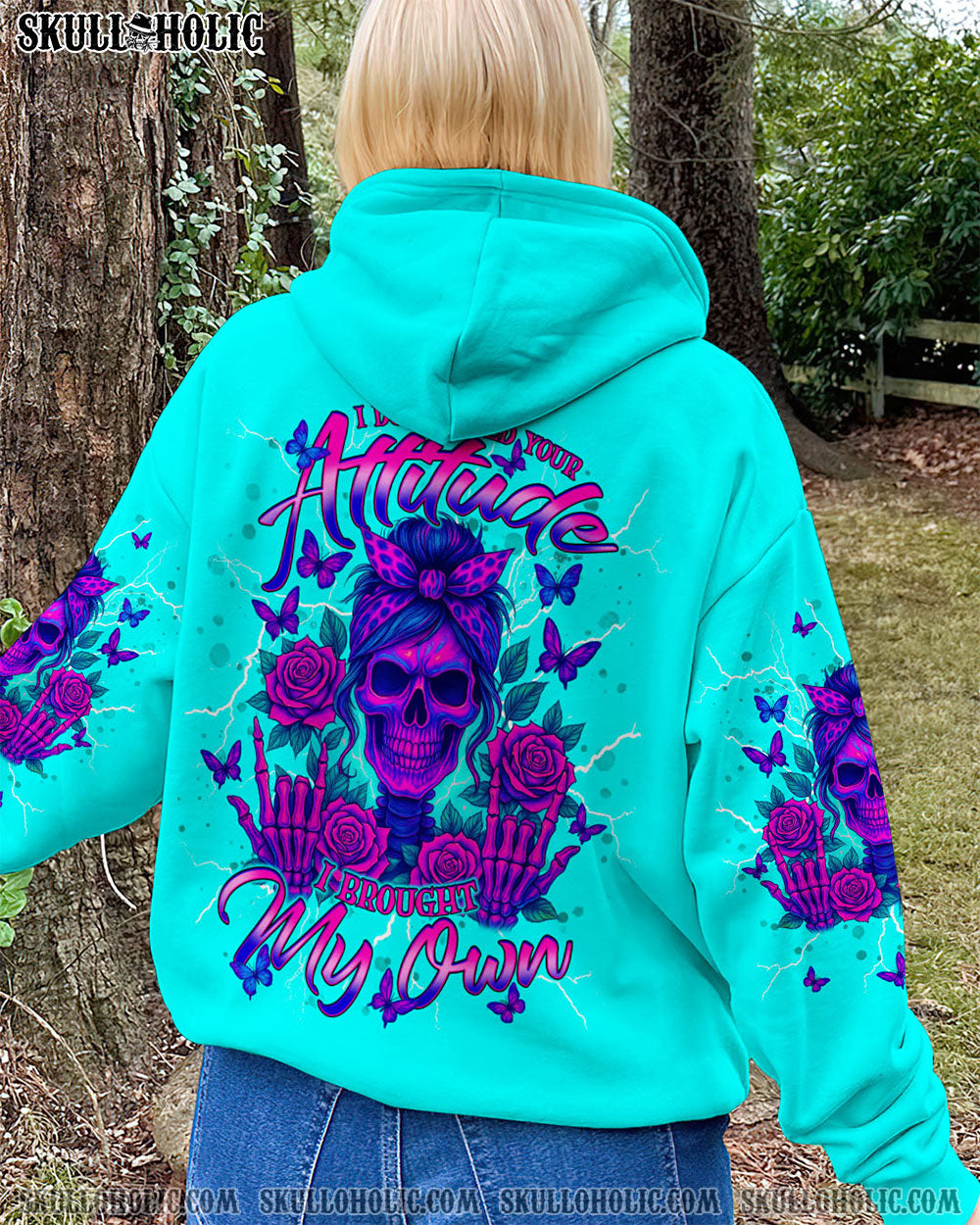 BLISSCORNERS YOU CURSE TOO MUCH SKULL MESSY BUN ALL OVER PRINT