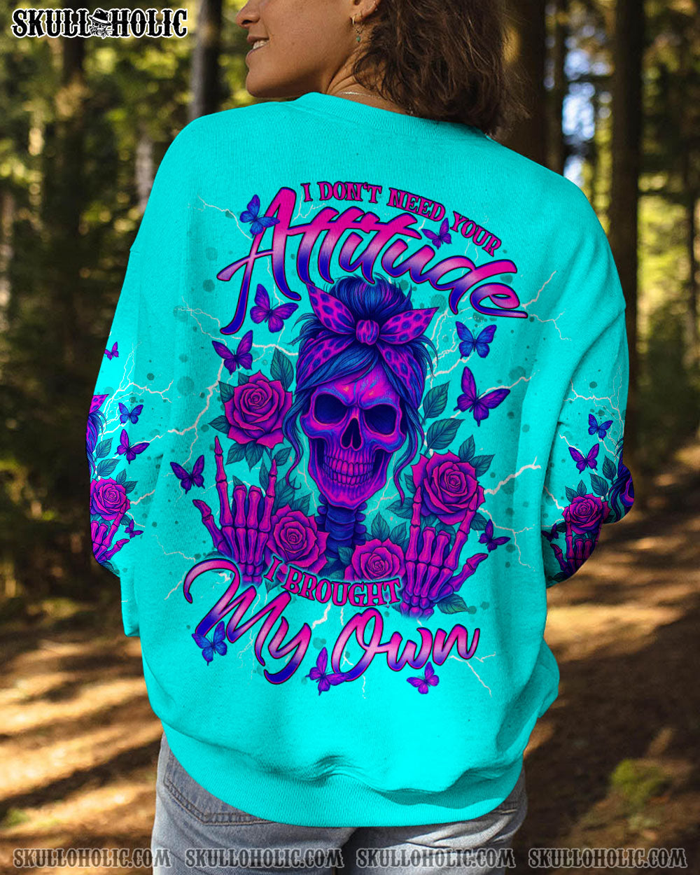 BLISSCORNERS YOU CURSE TOO MUCH SKULL MESSY BUN ALL OVER PRINT