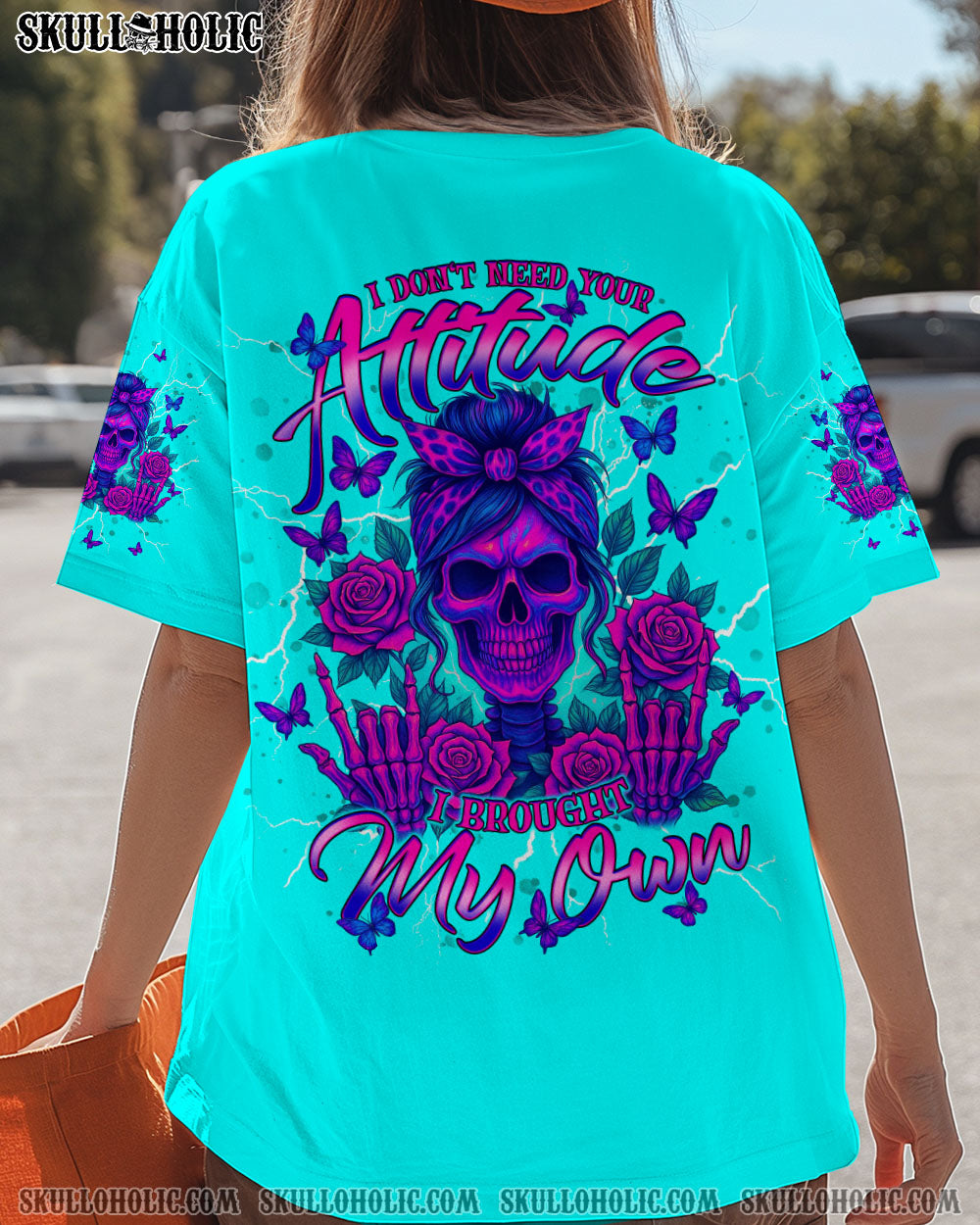 BLISSCORNERS YOU CURSE TOO MUCH SKULL MESSY BUN ALL OVER PRINT