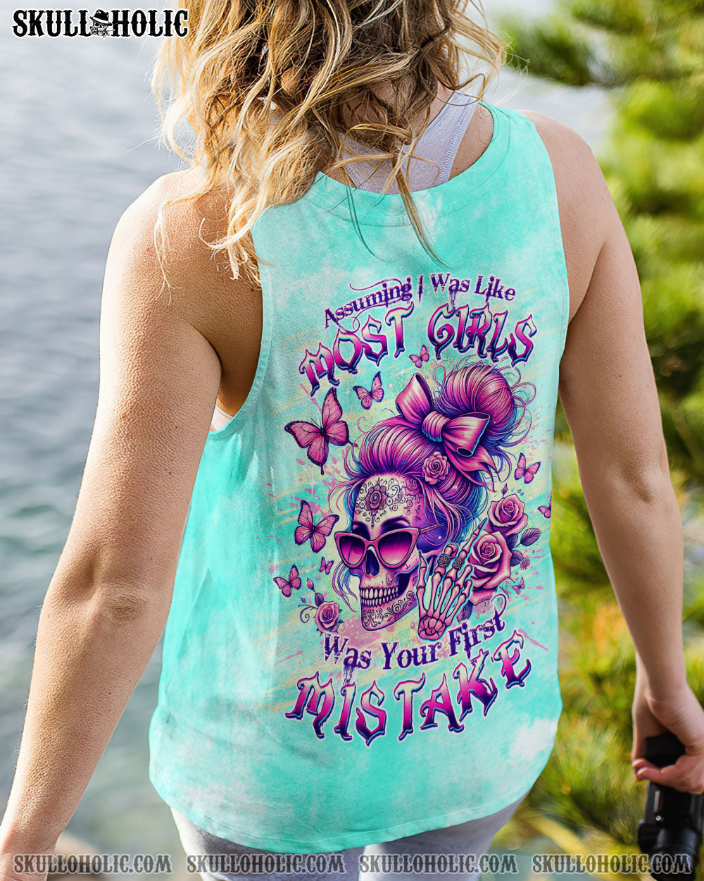BLISSCORNERS SHE IS SUNSHINE MESSY BUN SKULL ALL OVER PRINT