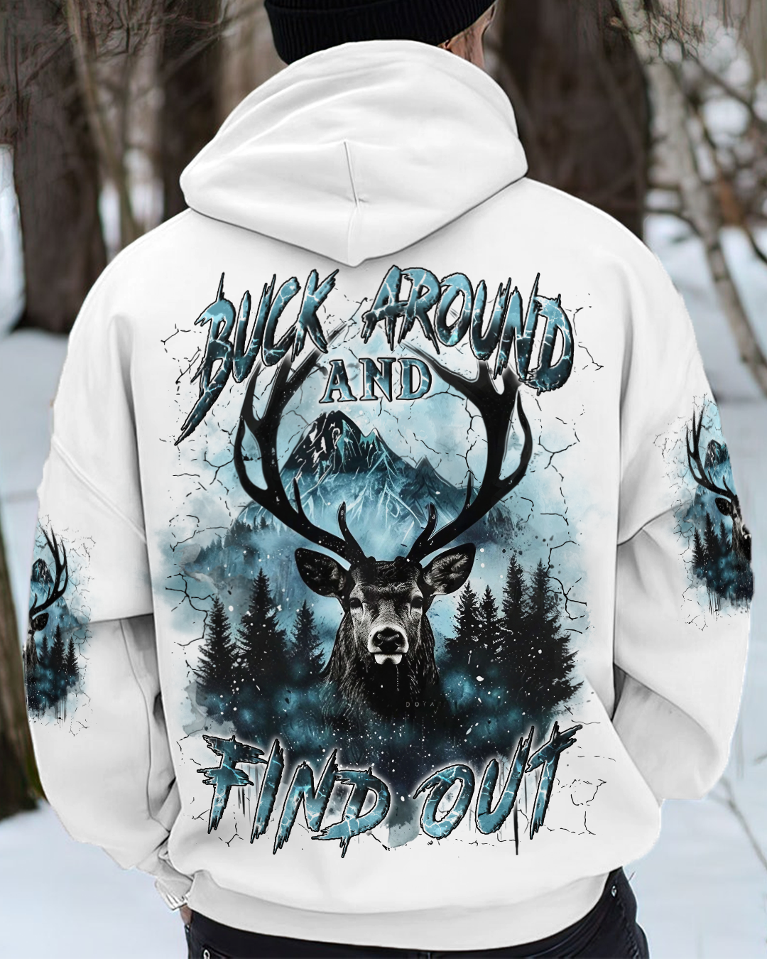 BLISSCORNERS BUCK AROUND AND FIND OUT DEER HUNTING ALL OVER PRINT
