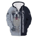Blisscorners Australian Shepherd Custom Name 3D Shirt Gift For Dog Lovers