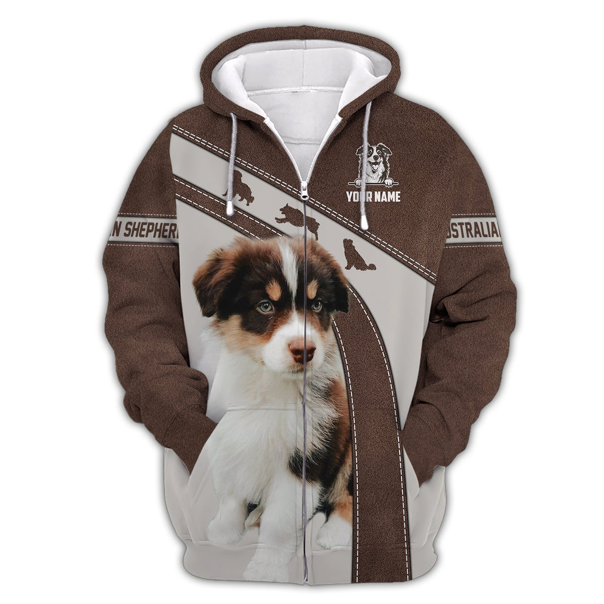 Blisscorners 3D Full Print Australian Shepherd T-Shirts Personalized Name Gift For Dog Lovers