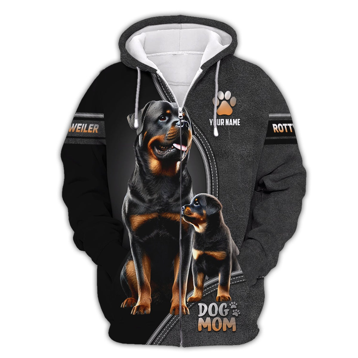 Blisscorners Rottweiler Custom Name T-Shirts Dog Mom 3D Shirt Gift For Dog Lovers