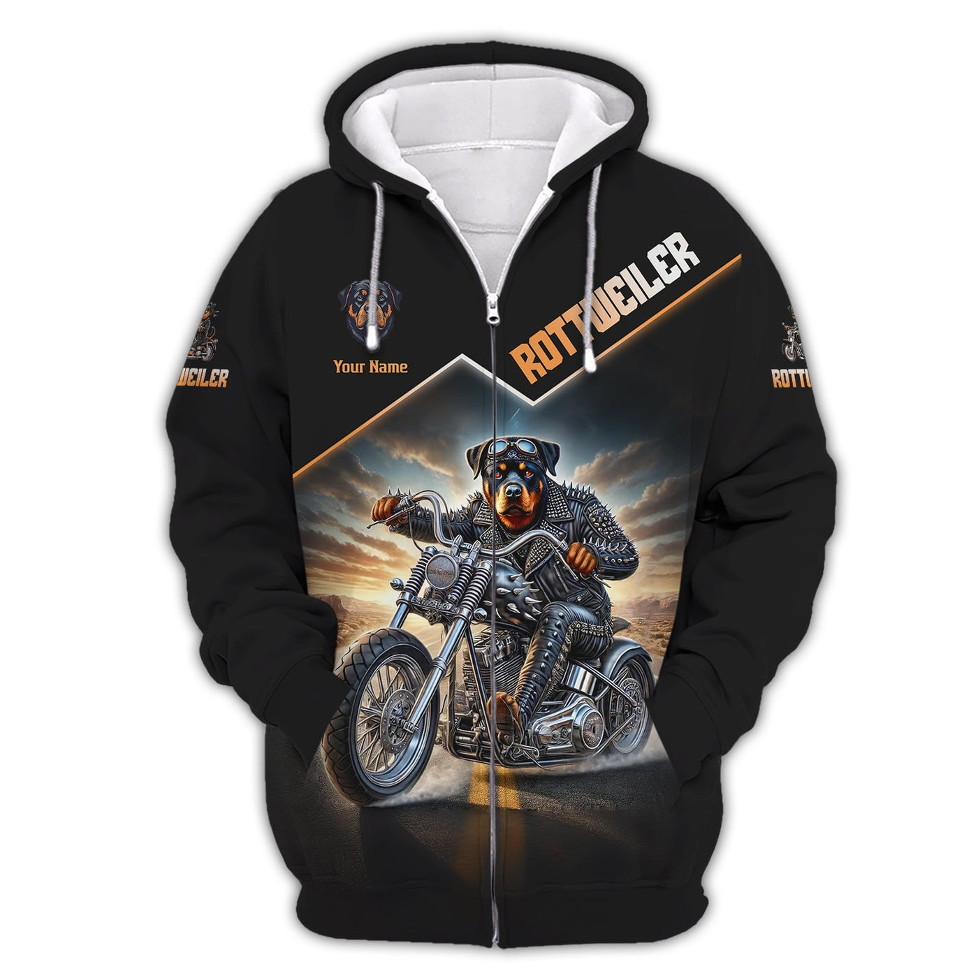 Blisscorners Rottweiler Drive Motorcycle Custom Name 3D T-Shirts Gift For Dog Lovers