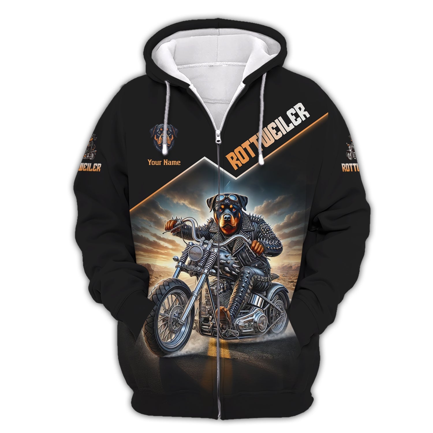 Blisscorners Rottweiler Drive Motorcycle Custom Name 3D T-Shirts Gift For Dog Lovers