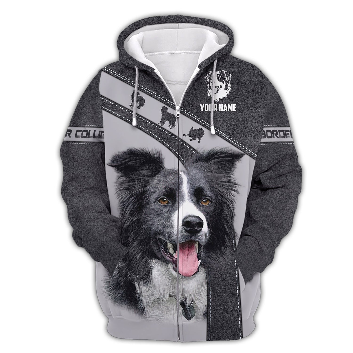 Blisscorners 3D Full Print Border Collie T-Shirts Personalized Name Gift For Dog Lovers