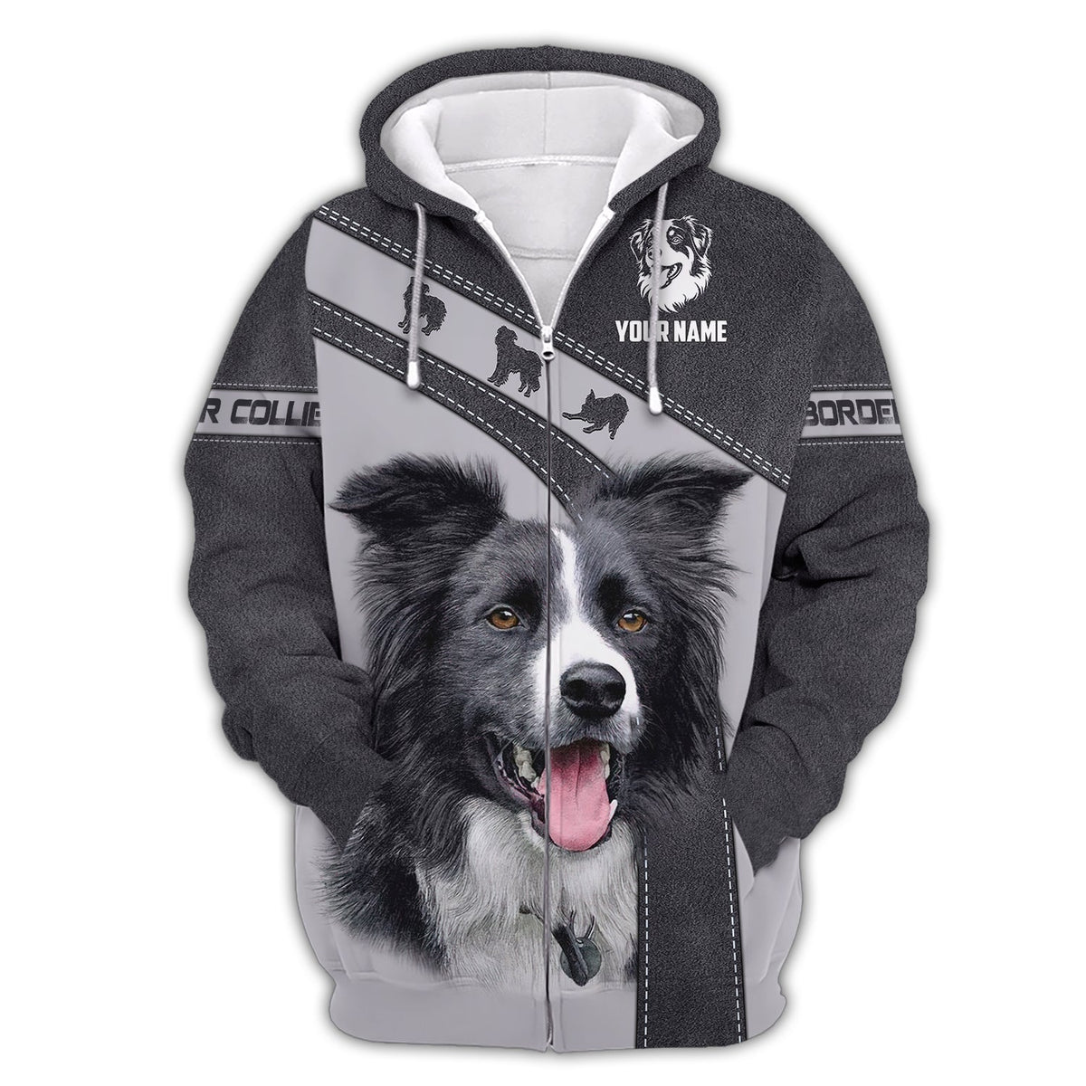 Blisscorners 3D Full Print Border Collie T-Shirts Personalized Name Gift For Dog Lovers
