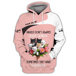 Blisscorners Cat Custom Name 3D Shirt Angels Dont't Always Have Wings Sometimes They Have Whiskers Gift For Cat Lovers