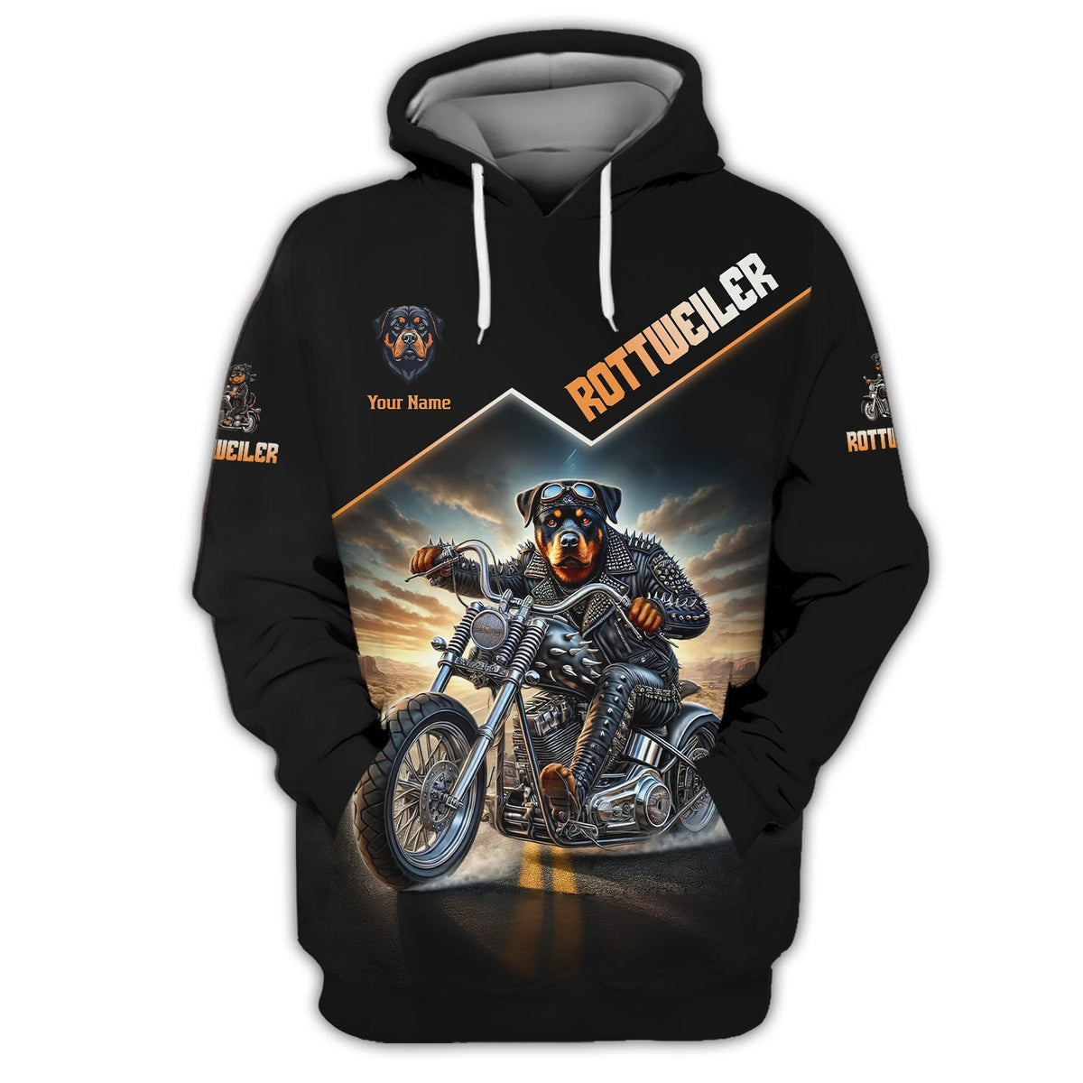 Blisscorners Rottweiler Drive Motorcycle Custom Name 3D T-Shirts Gift For Dog Lovers