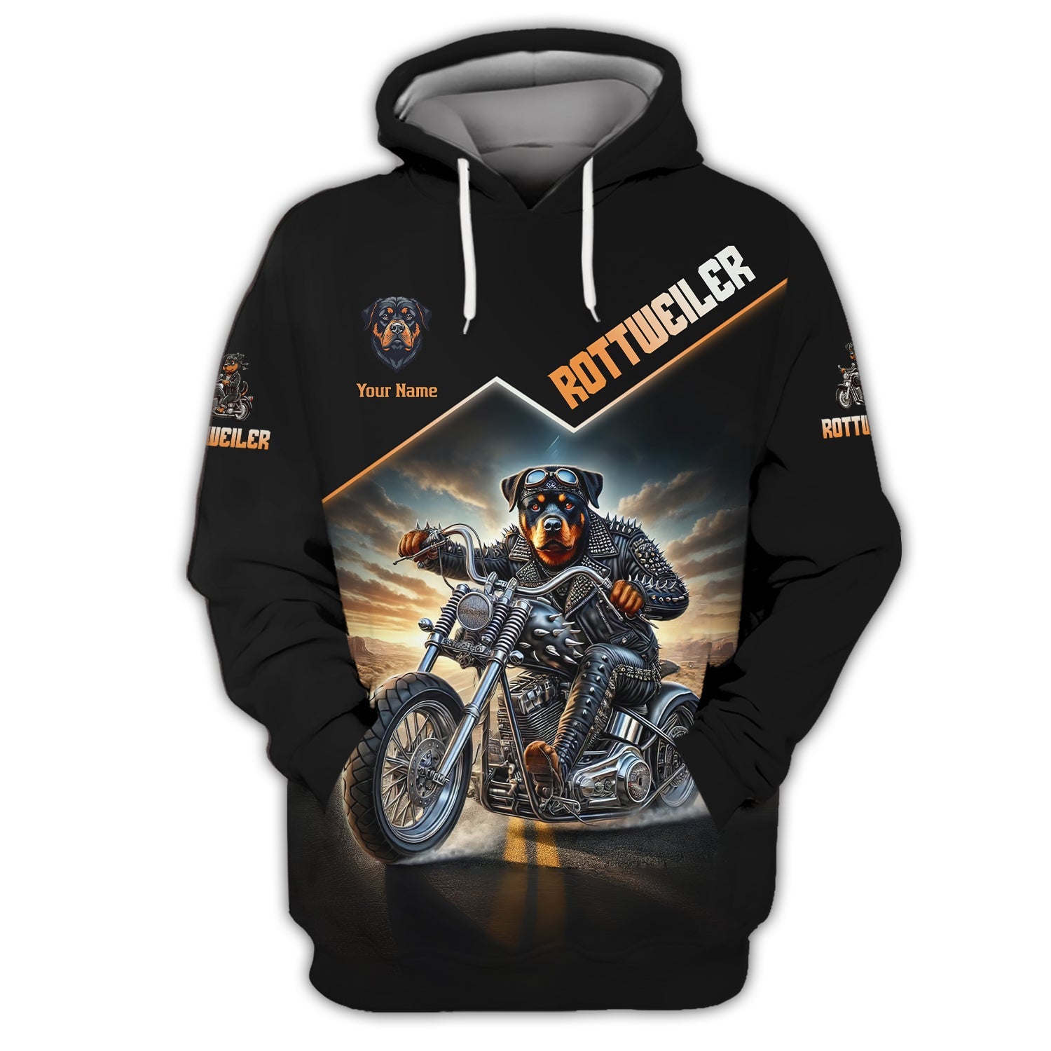Blisscorners Rottweiler Drive Motorcycle Custom Name 3D T-Shirts Gift For Dog Lovers