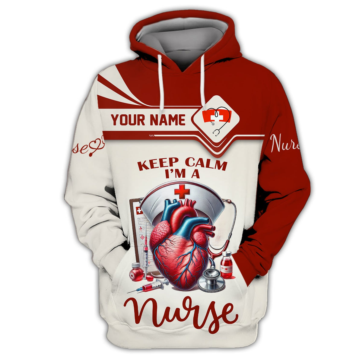 Blisscorners Nurse Custom T-Shirts Keep Calm I'm A Nurse 3D Full Print 3D Shirt Gift For Nurse Lovers