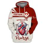 Blisscorners Nurse Custom T-Shirts Keep Calm I'm A Nurse 3D Full Print 3D Shirt Gift For Nurse Lovers
