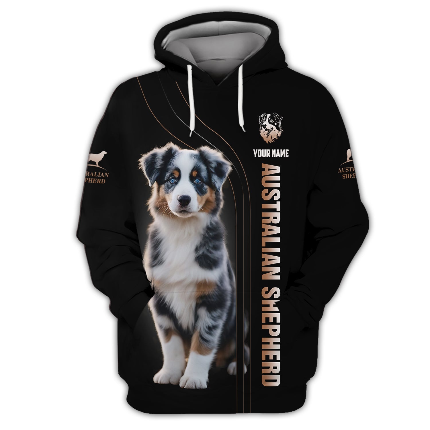 Blisscorners Australian Shepherd Puppy Custom Name 3D Shirt Gift For Dog Lovers