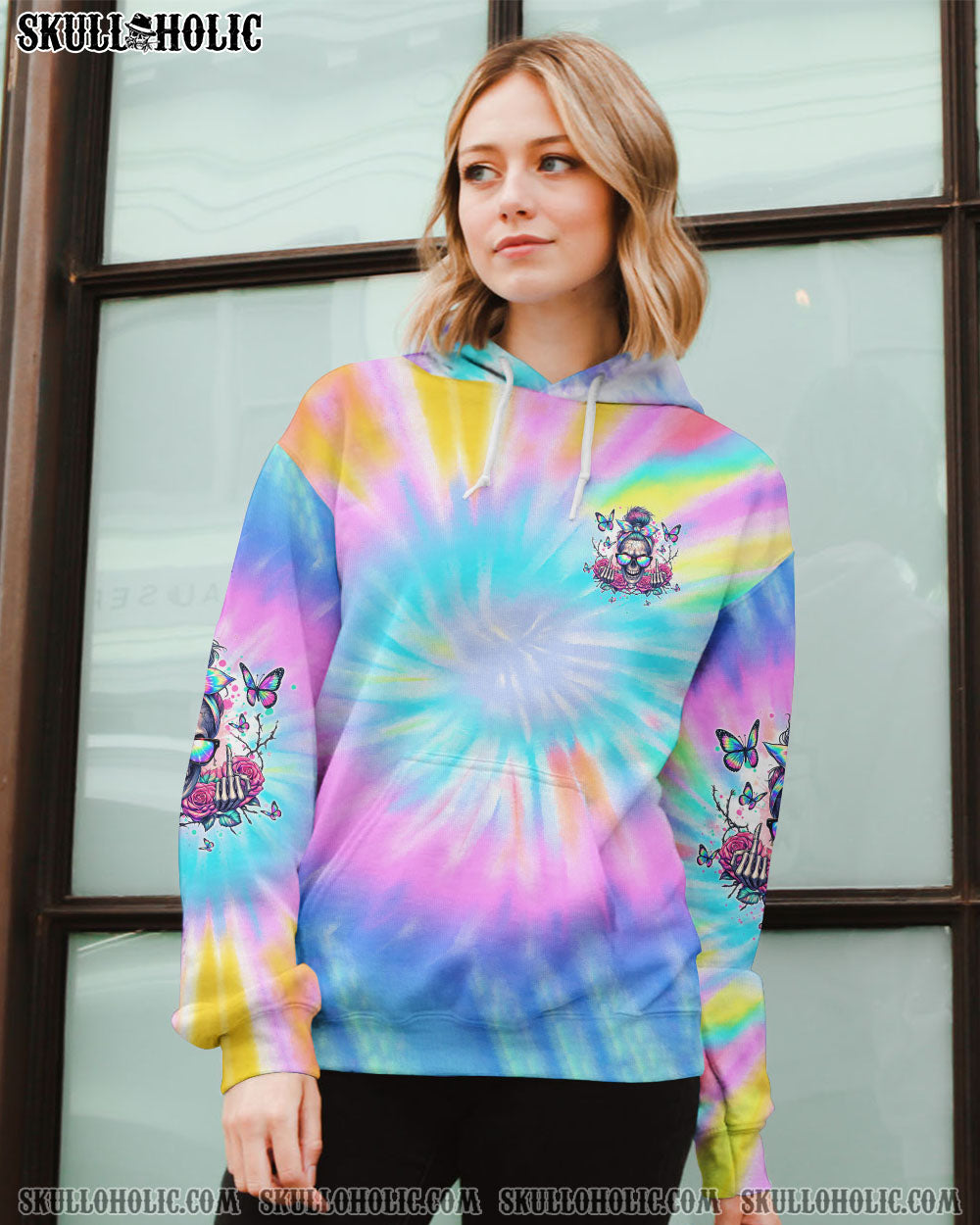 BLISSCORNERS I'M TOO OLD MESSY BUN SKULL ALL OVER PRINT