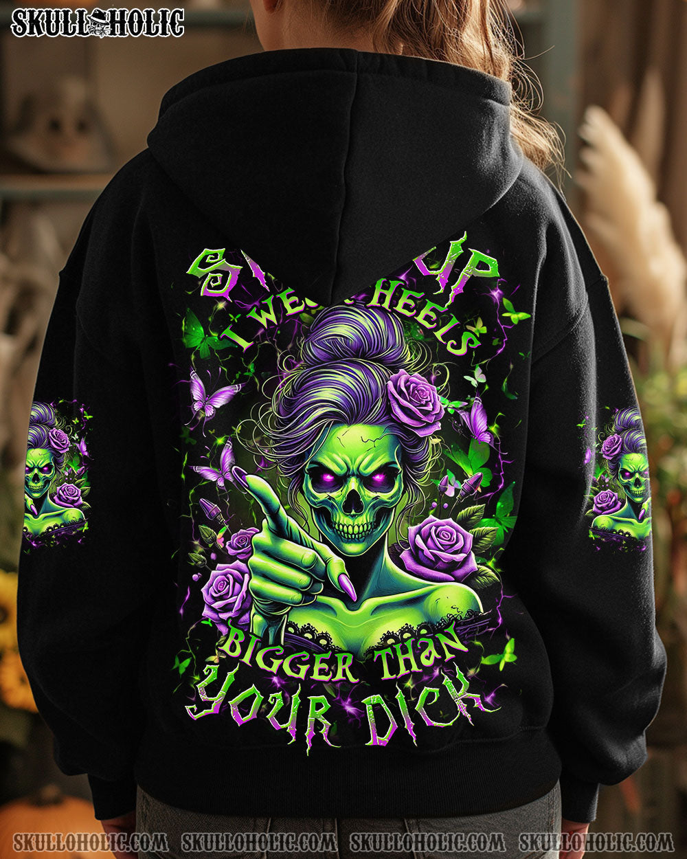 BLISSCORNERS SHUT UP SKULL PURPLE ROSE ALL OVER PRINT