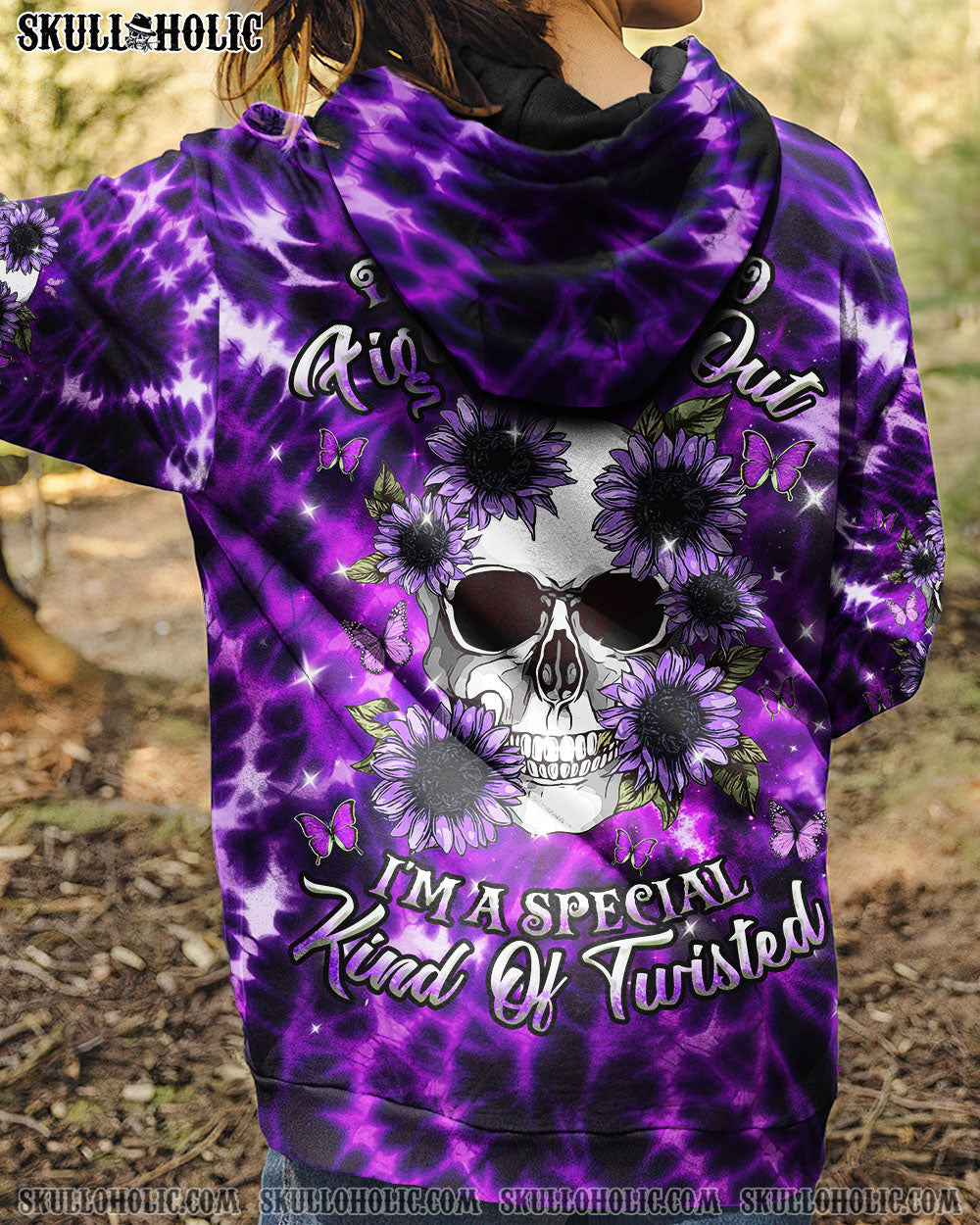 BLISSCORNERS DON'T TRY TO FIGURE ME OUT SKULL FLOWER TIE  DYE ALL OVER PRINT
