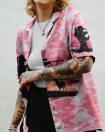 BLISSCORNERS PRETTY IN PINK HUNTING HAWAIIAN SHIRT