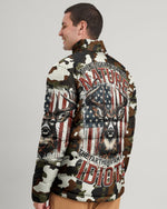BLISSCORNERS THE CLOSER I GET TO NATURE DEER CAMO PUFFER JACKET