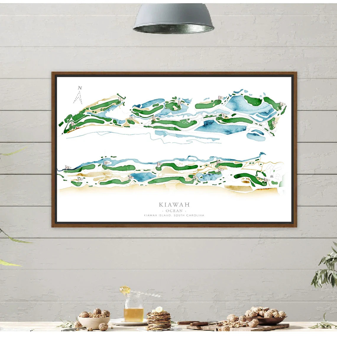 Blisscorners Kiawah Ocean Golf Course Map Canvas, Golf Wall Art, Gift For Golfers LM2611