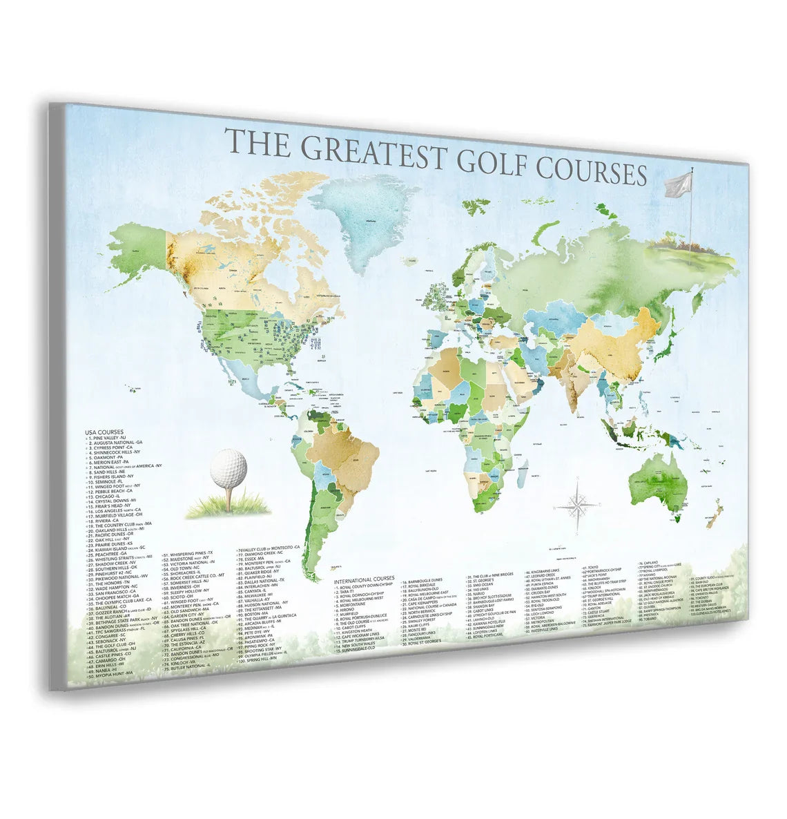 Blisscorners The Greatest Golf Course Canvas, Golf Wall Art, Gift For Golfers LM2611
