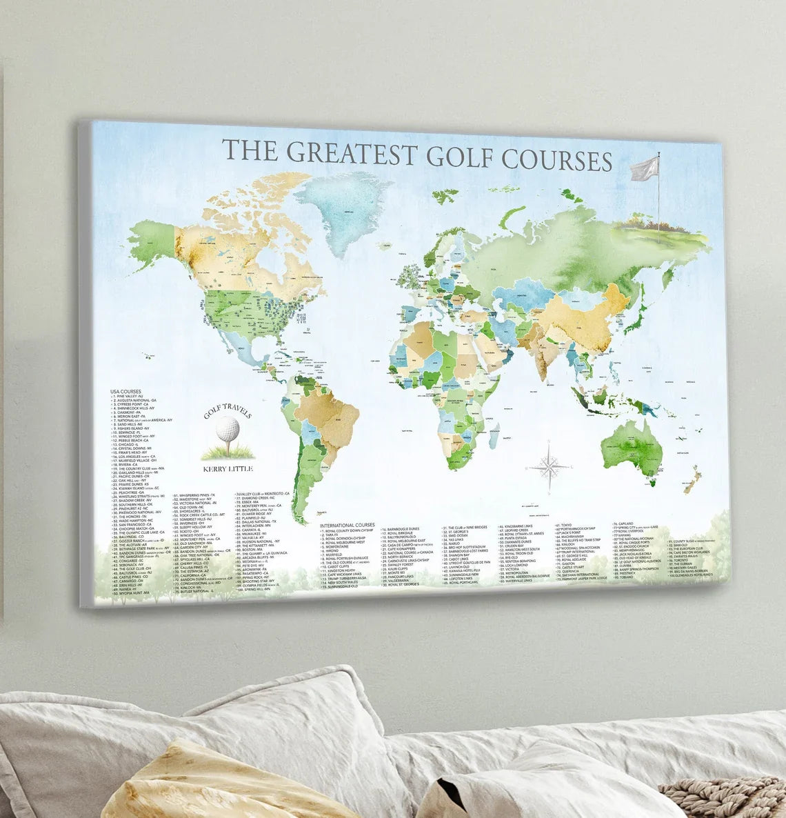 Blisscorners The Greatest Golf Course Canvas, Golf Wall Art, Gift For Golfers LM2611