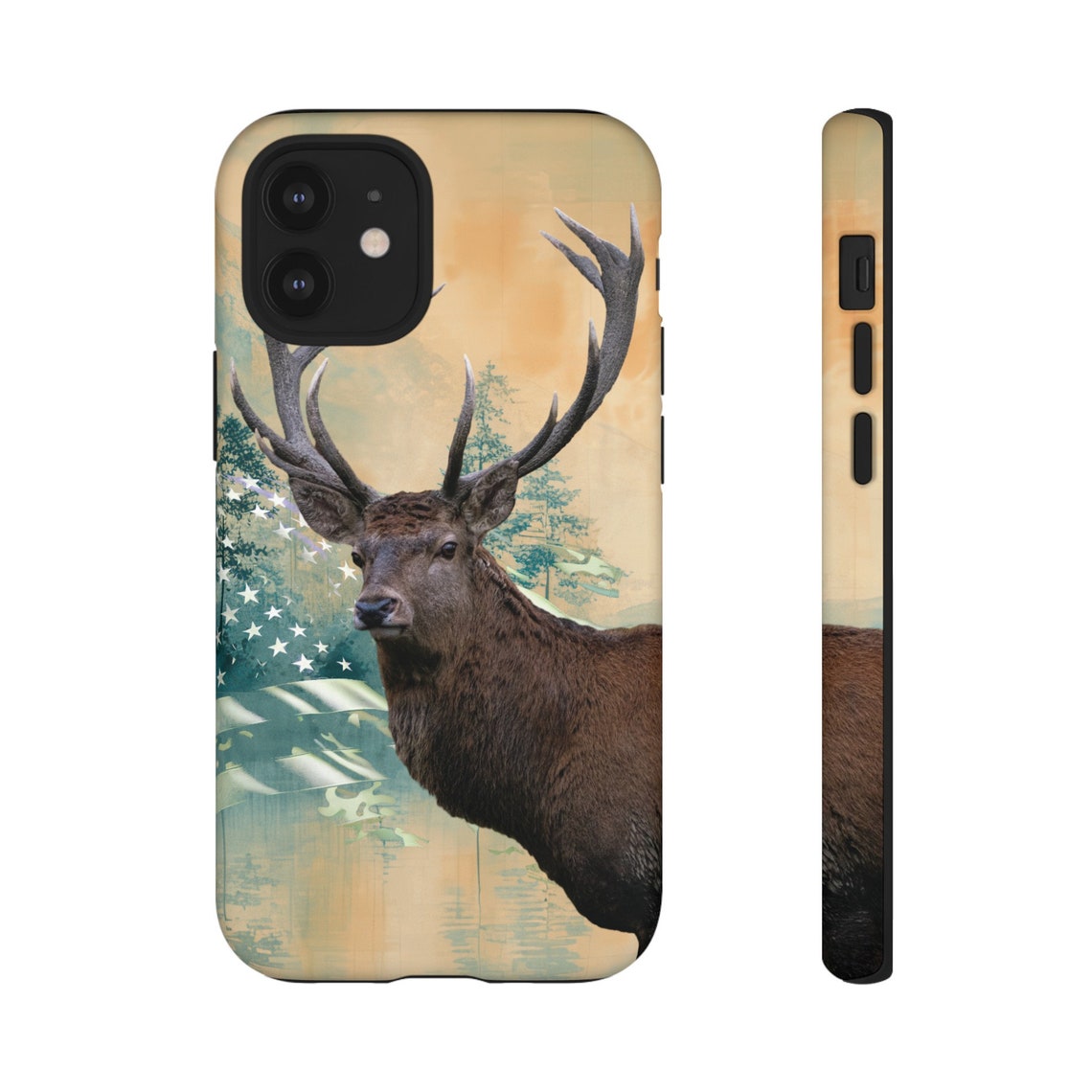 Blisscorners Hunting Elk iPhone Case: Wildlife Phone Cover for Nature Lovers Full Wrap Phone Case LM1012