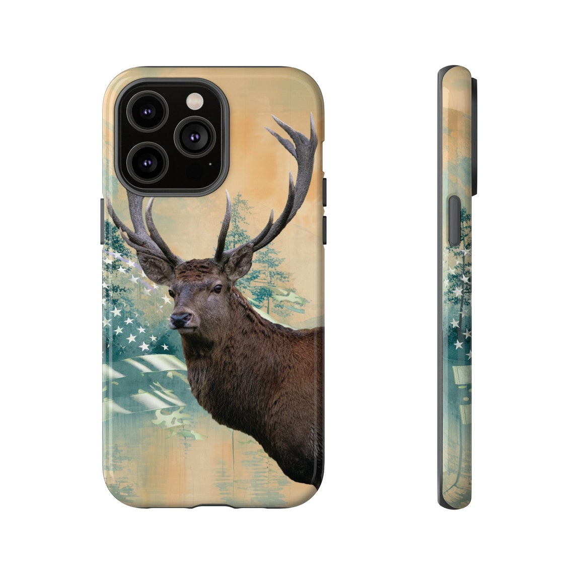 Blisscorners Hunting Elk iPhone Case: Wildlife Phone Cover for Nature Lovers Full Wrap Phone Case LM1012