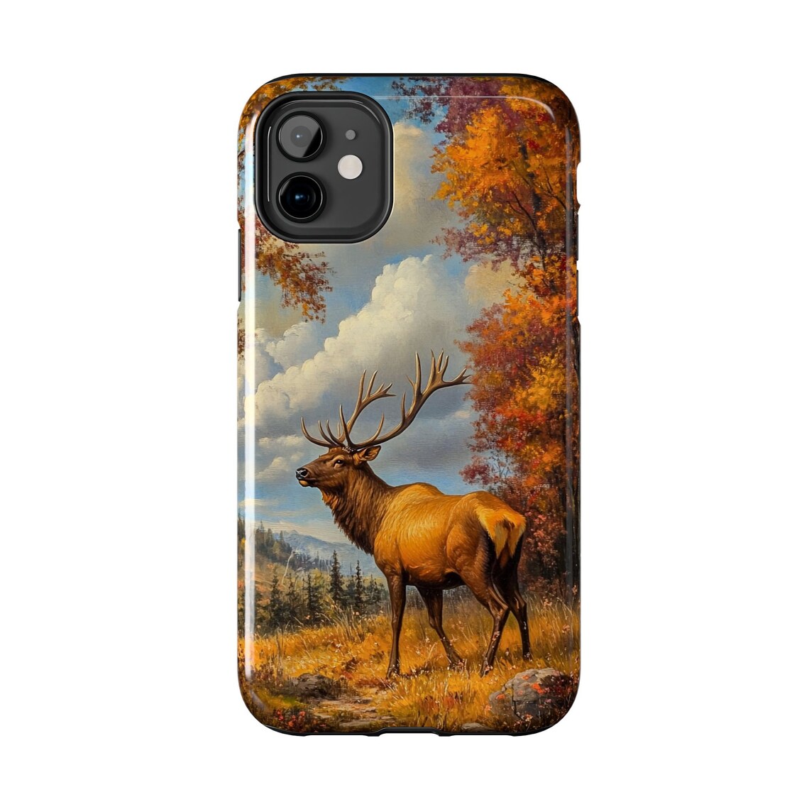 Blisscorners Hunting Hunter iPhone and Samsung Tough Cases, Phone Case Gift for Hunting Lover, Hunting Phone Case Gift, Hunter Phone Case Gift, Elk Hunter Gift Full Wrap Phone Case LM1012
