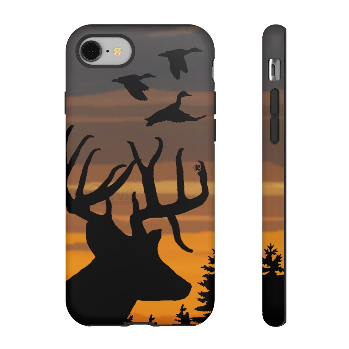 Blisscorners Deer Hunting iPhone 16 Case, Deer Gifts for Men, Whitetail Phone Tough Case, Sunrise Hunting Gifts, Duck Hunting Phone Case for Men Full Wrap Phone Case LM0812