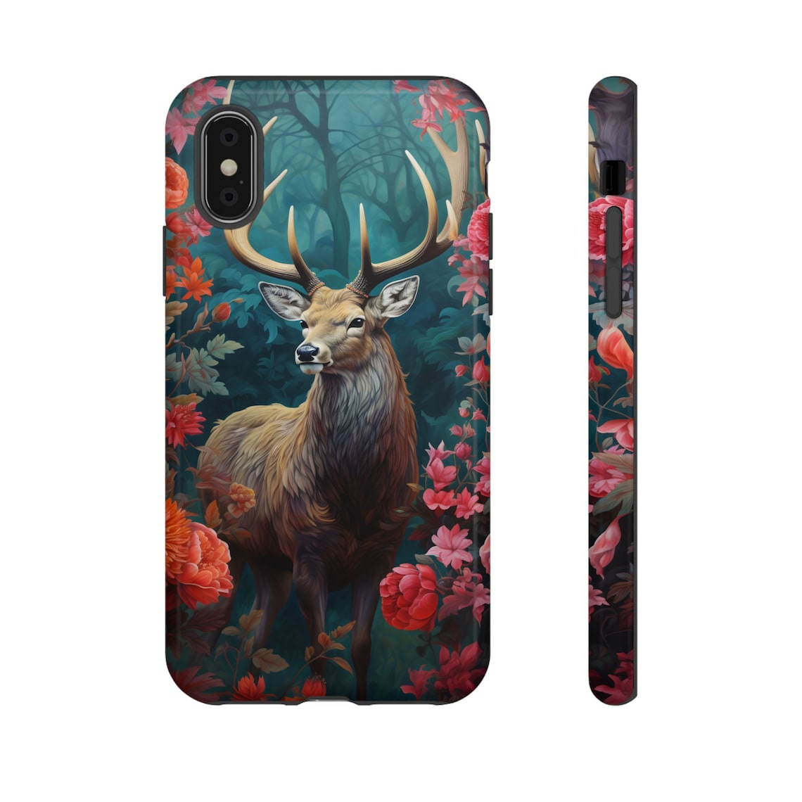 Blisscorners Hunting Magical Reindeer in Flower Forest Full Wrap Phone Case LM1012