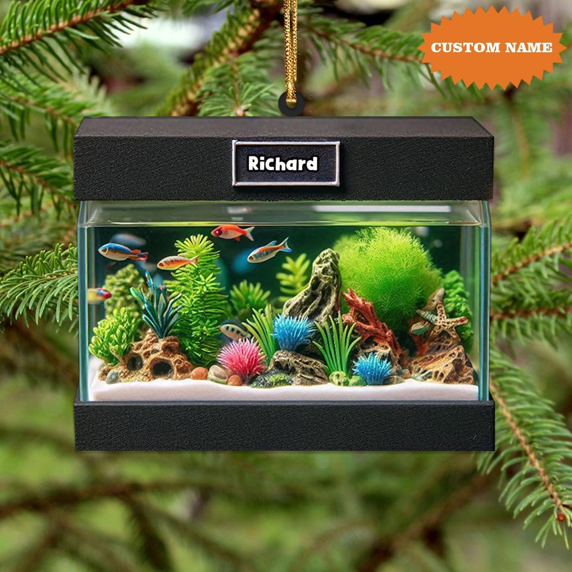 Blisscorners Personalized Aquarium Christmas Ornament, Fish Christmas Ornament, Gift For Fish Lover, Christmas Gift
