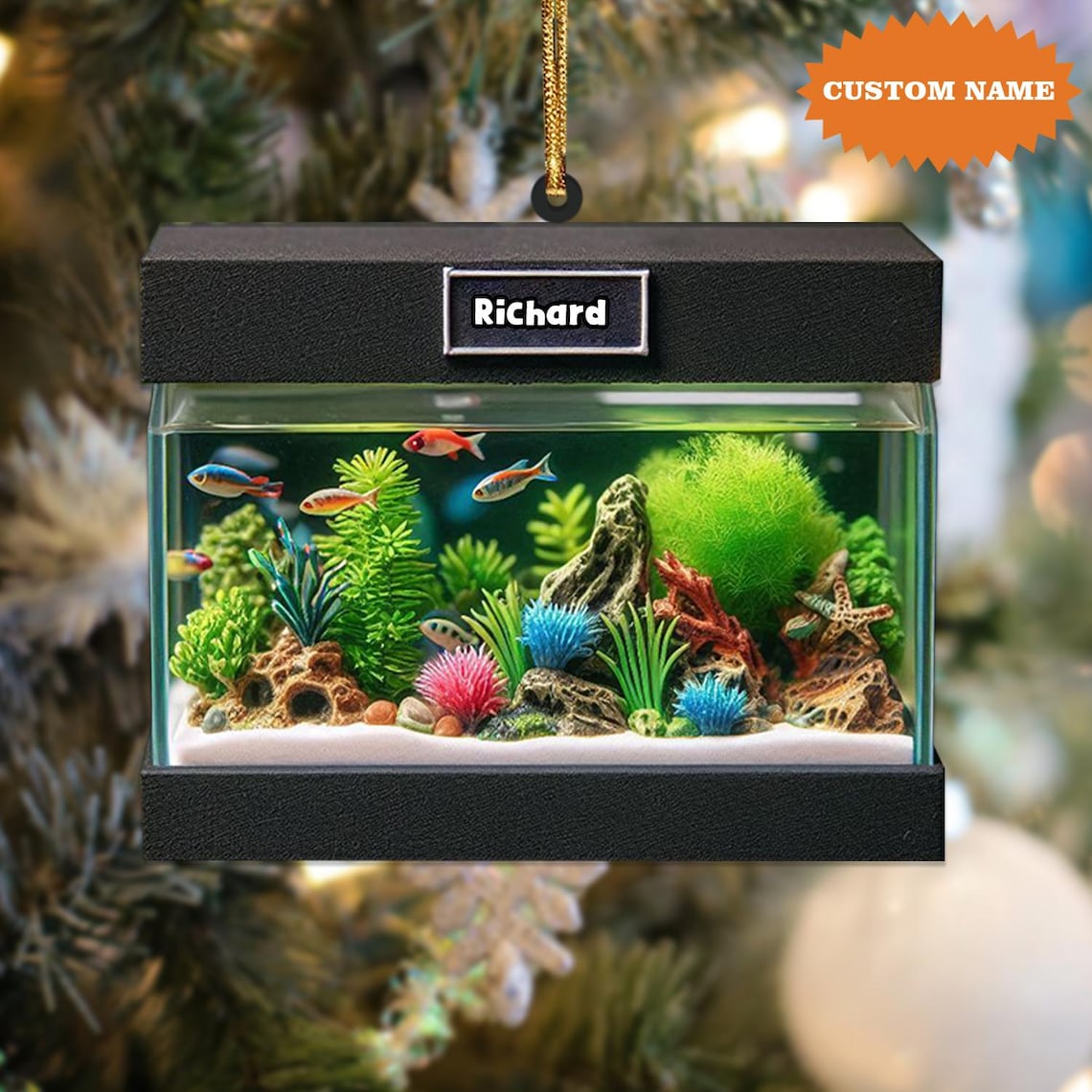 Blisscorners Personalized Aquarium Christmas Ornament, Fish Christmas Ornament, Gift For Fish Lover, Christmas Gift