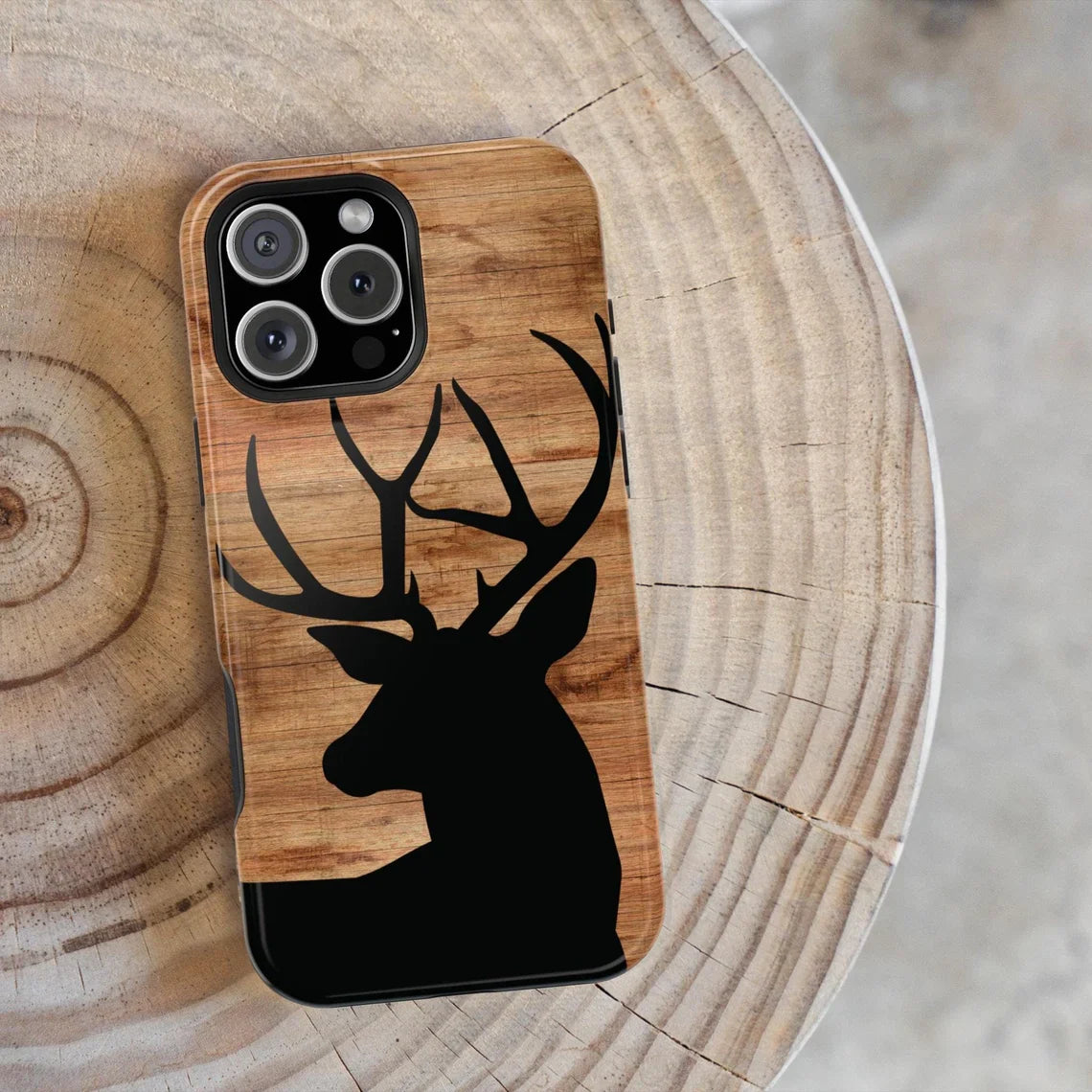 Blisscorners iPhone Case - Buck Deer phone case for iPhone 16 15 14 13 12 11 8 plus pro max mini xr xs x gift for hunter phone case wildlife phone case Full Wrap Phone Case LM0812