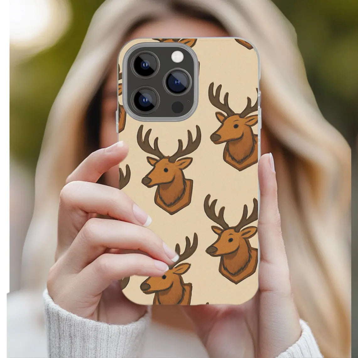 Blisscorners Mounted Elk Stylish Phone Case with Deer Design, Tough Case, Wildlife Decor, Outdoor Enthusiast Accessories, Hunting Phone Case Full Wrap Phone Case LM0812