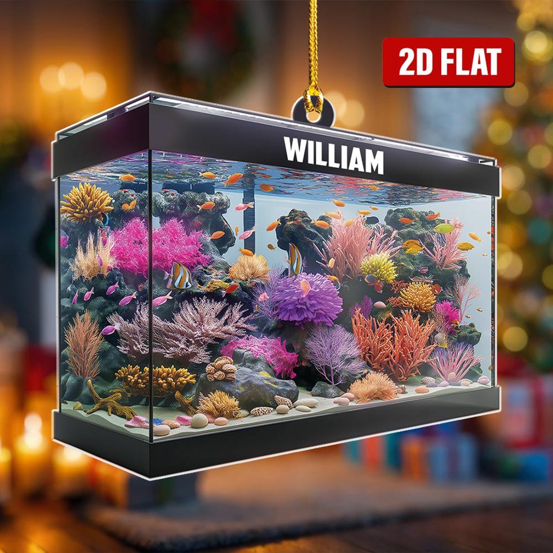 Blisscorners Personalized Aquarium Fish Tank Christmas Ornament Custom Name Gift Ideas For Him Boys Kids Ornament Fish Aquarium Ornament Christmas Tree