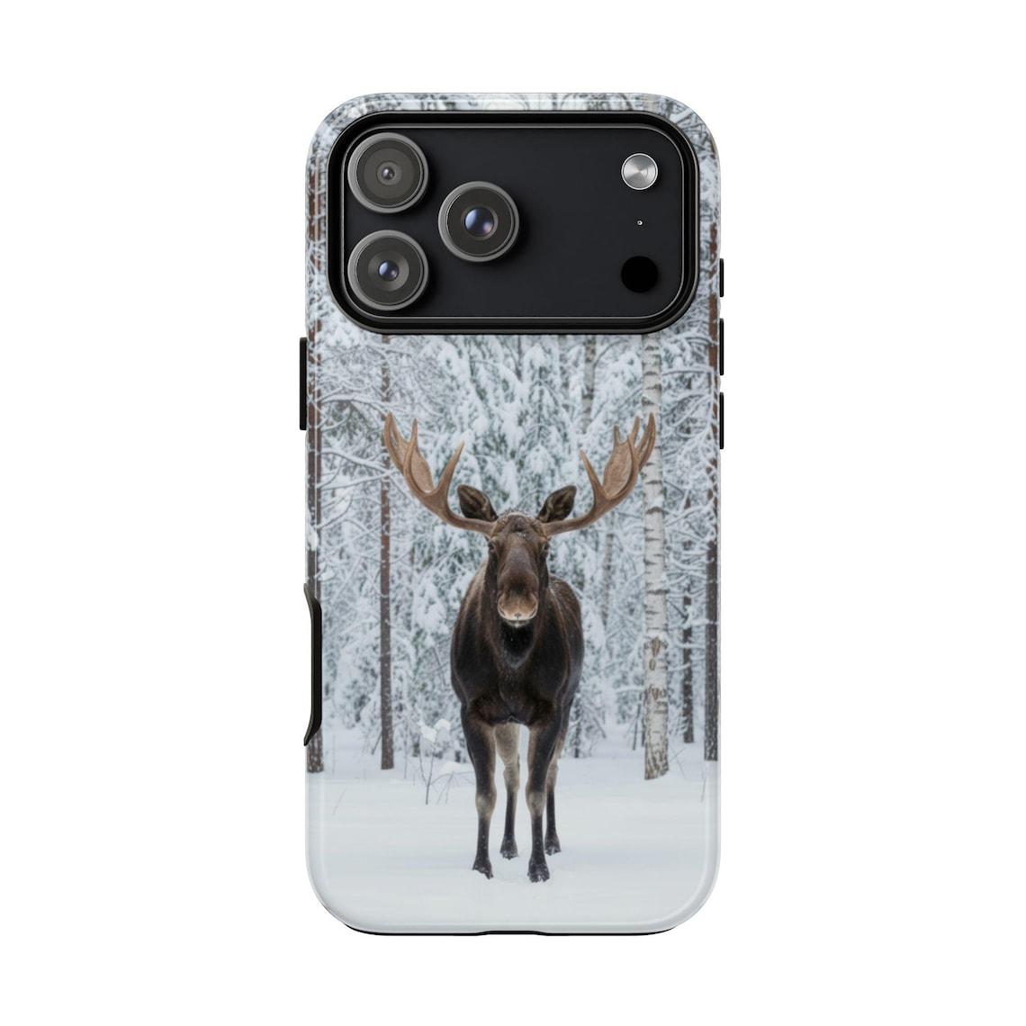 Blisscorners Hunting Moose in Snowy Forest Full Wrap Phone Case LM1012
