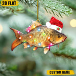 Blisscorners Funny Personalized Christmas Fish Ornament, Custom Name Fishing Enthusiast Holiday Decor Gift