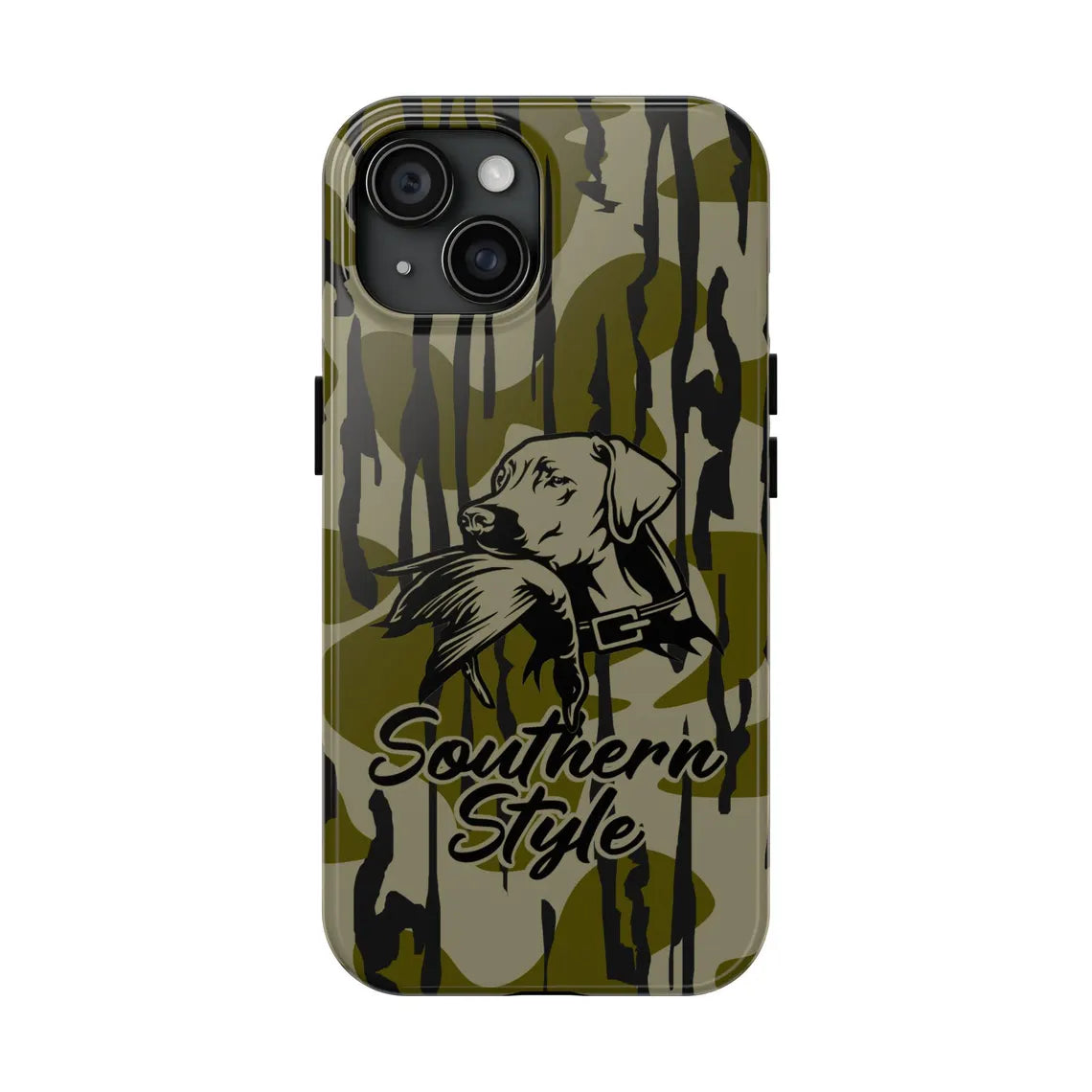 Blisscorners MossBark Camo Tough Phone Case, "Southern Style" Duck Dog, Impact Resistant, Hunting Gifts, Accessories Full Wrap Phone Case LM0812