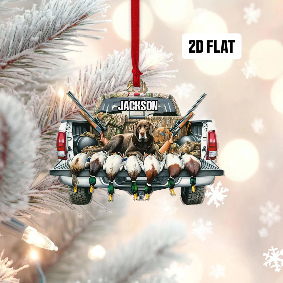 Blisscorners Duck Hunting Christmas Ornament