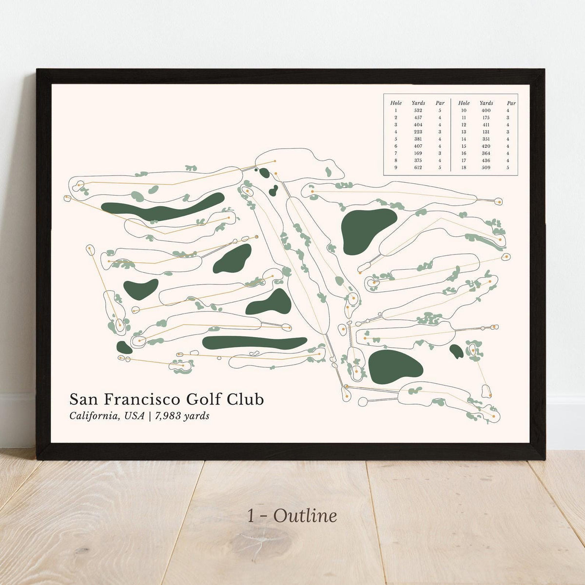 Blisscorners Custom Golf Course Map Canvas, Golf Art, Golf Canvas, Gifts For Golf Lovers LM2611