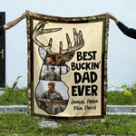 Blisscorners Personalized Hunting Photo Collage Blanket, Father's Day Gift for Dad LM1611