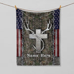 Blisscorners Custom Name Hunting Fishing God Blanket